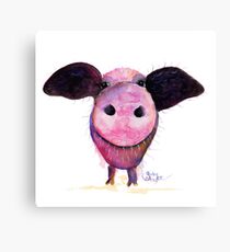 NOSEY PIG 'Pigs CAN Fly!' BY SHIRLEY MACARTHUR Canvas Print