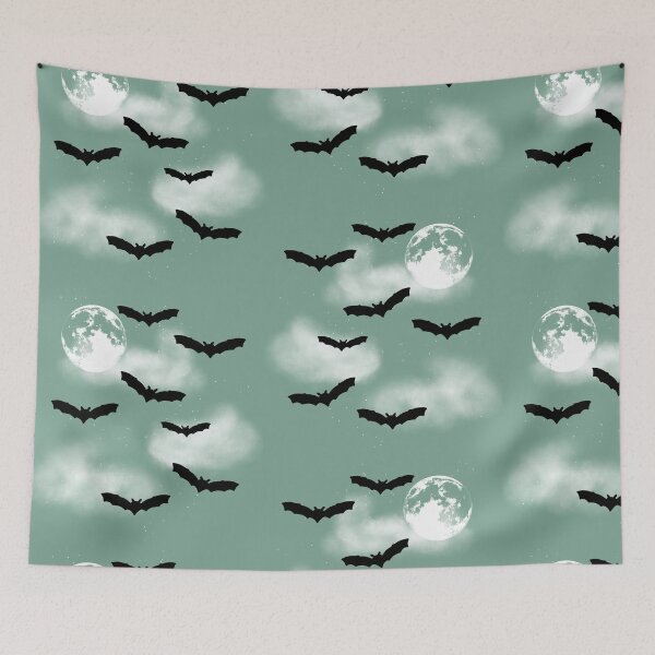 Item preview, Halloween Bats in Moonlight in Green designed and sold by KathrinLegg.