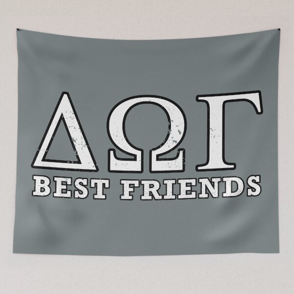 Item preview, DOG - Best Friends - Greek letters - Delta Omega Gamma - White with Black Outline designed and sold by 8PawsStudio.