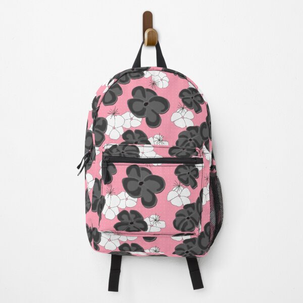 Item preview, Painted Poppies - Black and White on Pink designed and sold by bmfabricdesigns.