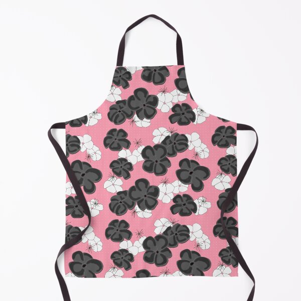 Item preview, Painted Poppies - Black and White on Pink designed and sold by bmfabricdesigns.