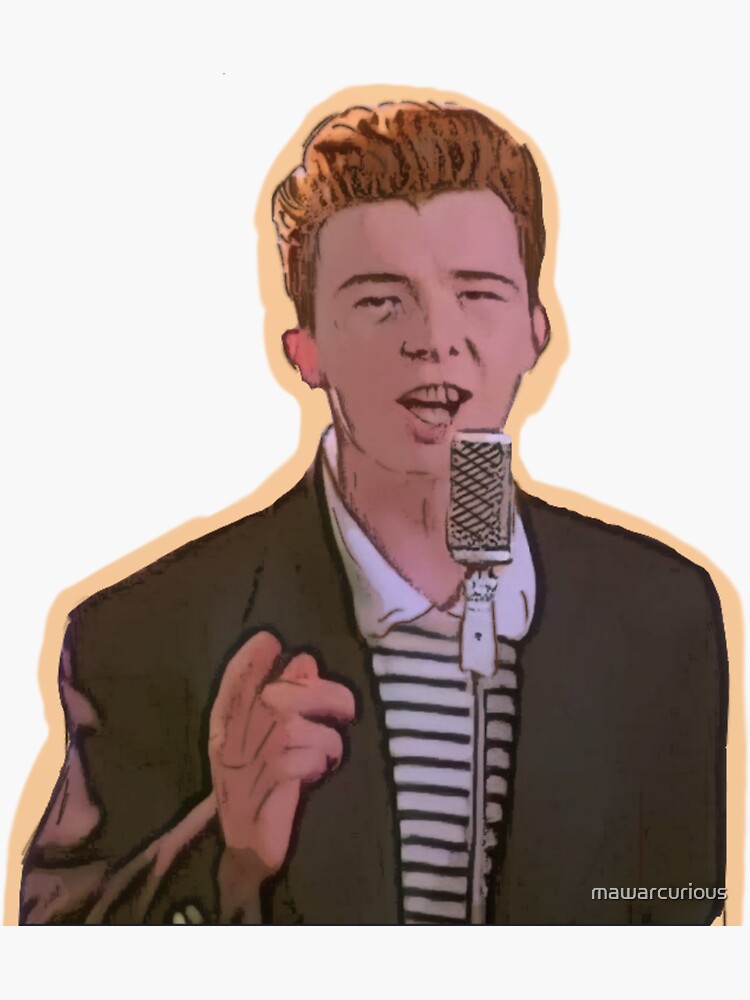 "Rick Roll Illustration " Sticker for Sale by mawarcurious Redbubble