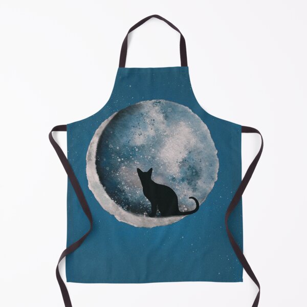 Item preview, Black Cat sat on a Crescent Moon- Dreaming under the stars designed and sold by tinytiger77.