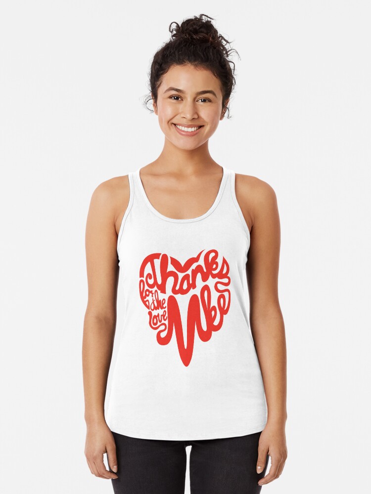 Thumbnail 1 of 3, Racerback Tank Top, Thanks For The Love, MKE designed and sold by dustinzick.