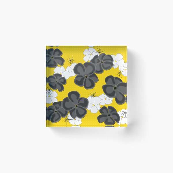 Item preview, Painted Poppies - Black and White on Yellow designed and sold by bmfabricdesigns.