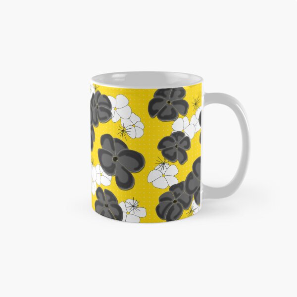 Item preview, Painted Poppies - Black and White on Yellow designed and sold by bmfabricdesigns.
