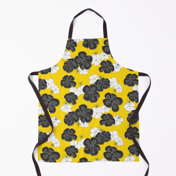 Item preview, Painted Poppies - Black and White on Yellow designed and sold by bmfabricdesigns.