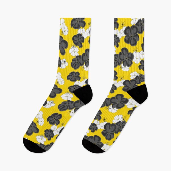 Item preview, Painted Poppies - Black and White on Yellow designed and sold by bmfabricdesigns.