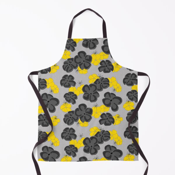 Item preview, Painted Poppies - Black and Yellow on Gray designed and sold by bmfabricdesigns.