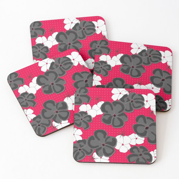Item preview, Painted Poppies - Black and White on Red designed and sold by bmfabricdesigns.