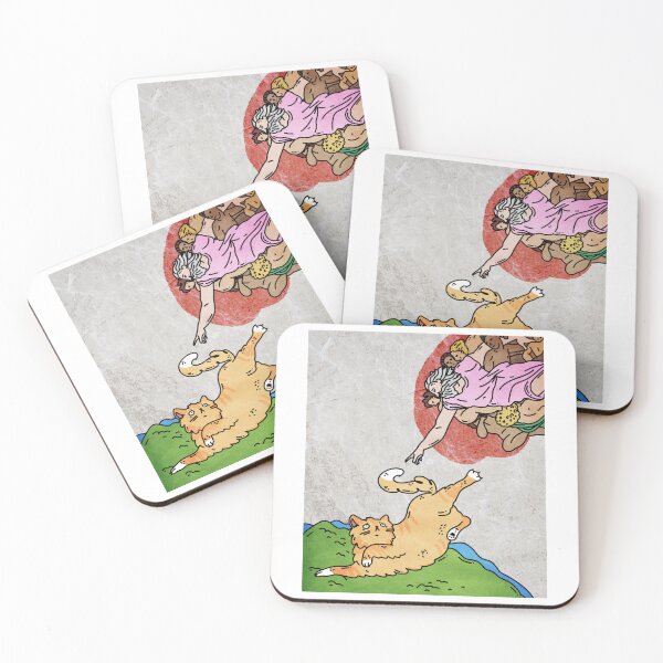 Item preview, Michelangelo Cat, god created cat, parody, god created adam designed and sold by GaliaTati.