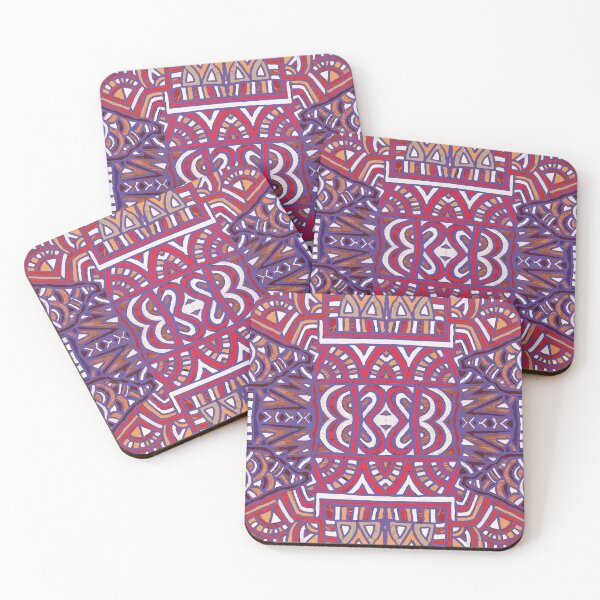 Item preview, Woodblock style hare pattern - red, purple, orange. designed and sold by SirenSeventyOne.