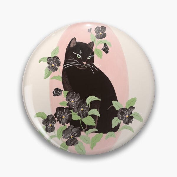 Item preview, Black Cat and Pansy designed and sold by SunLee Art.