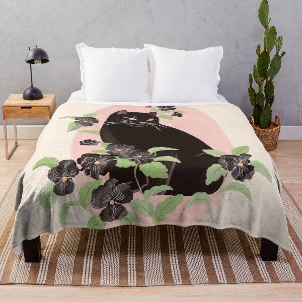 Item preview, Black Cat and Pansy designed and sold by SunLee Art.