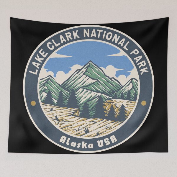 Item preview, Lake Clark National Park Vintage Mountains designed and sold by JordanHolmes.