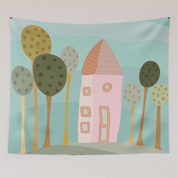 Item preview, Cute hand drawn house and trees  designed and sold by Sanaura.