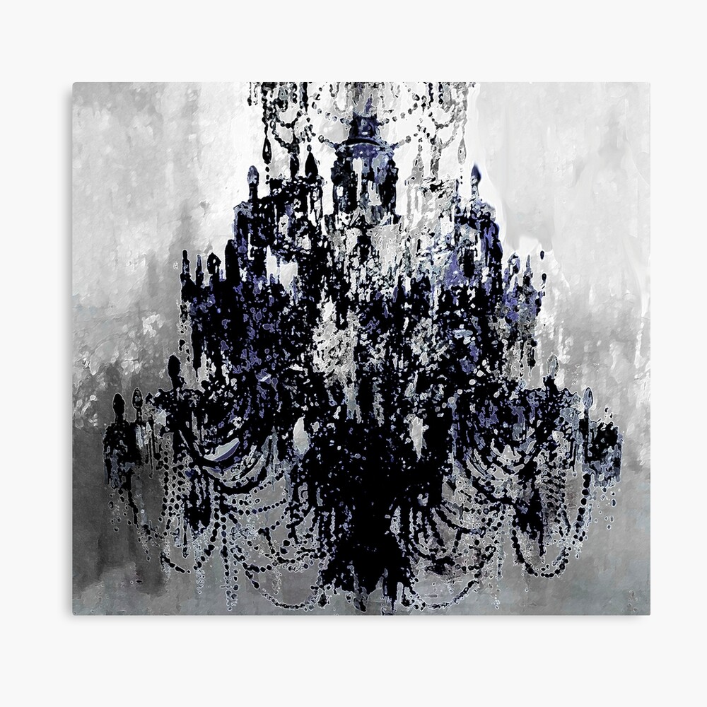 Chandelier gray black and white blue elegant modern  Poster