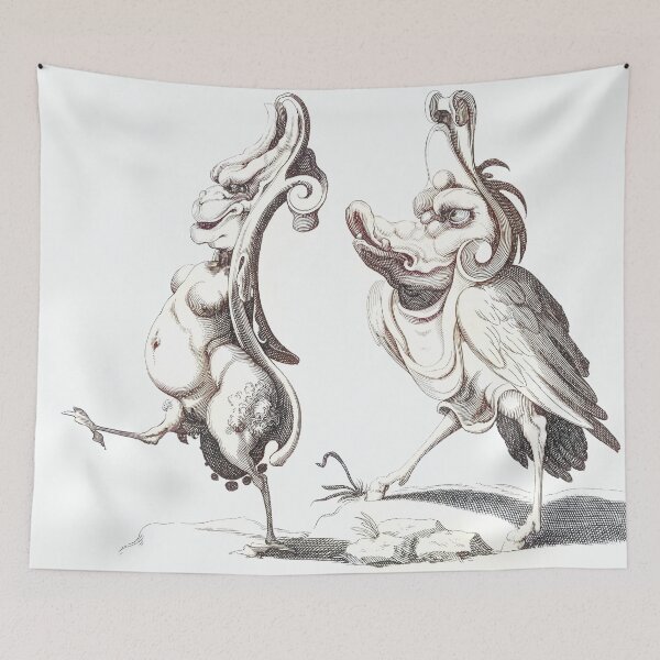 Item preview, Fantasy Creature Odd Animal Bird Gargoyle Grotesque Tinted Marching designed and sold by darcijj.