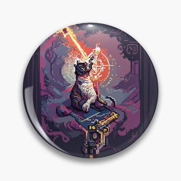 Item preview, cat with laser gun #1 animal tarot card designed and sold by AiAnimalCards.