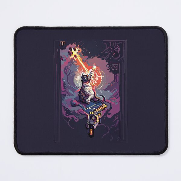 Item preview, cat with laser gun #1 animal tarot card designed and sold by AiAnimalCards.