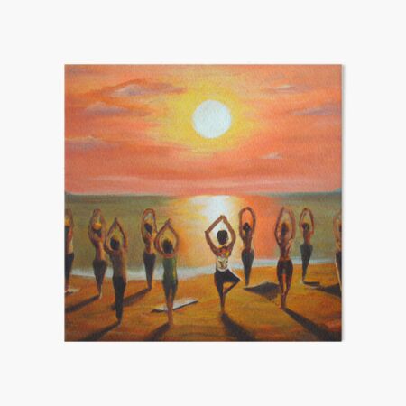Canvas Print yoga at sunset 