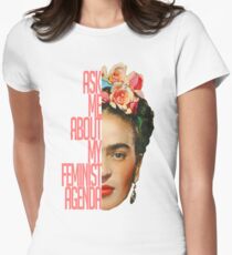 Ask me about my feminist agenda Women's Fitted T-Shirt