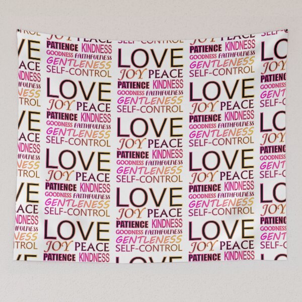 Item preview, Fruit of the Spirit Hot Pink to Yellow Gradient Text on White Background designed and sold by aheartforgod.