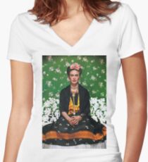 Frida Kahlo Vouge Cover-Poster von hoher Qualität Shirt mit V-Ausschnitt