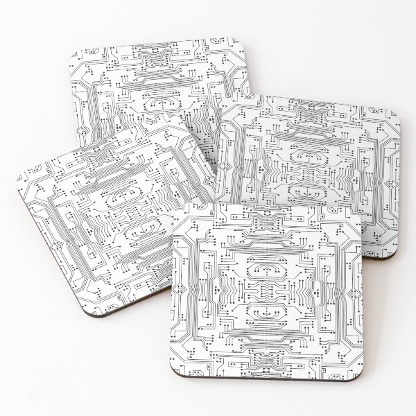 Item preview, Symmetrical Circuit Board Pattern (White and Black) designed and sold by BeJolley.