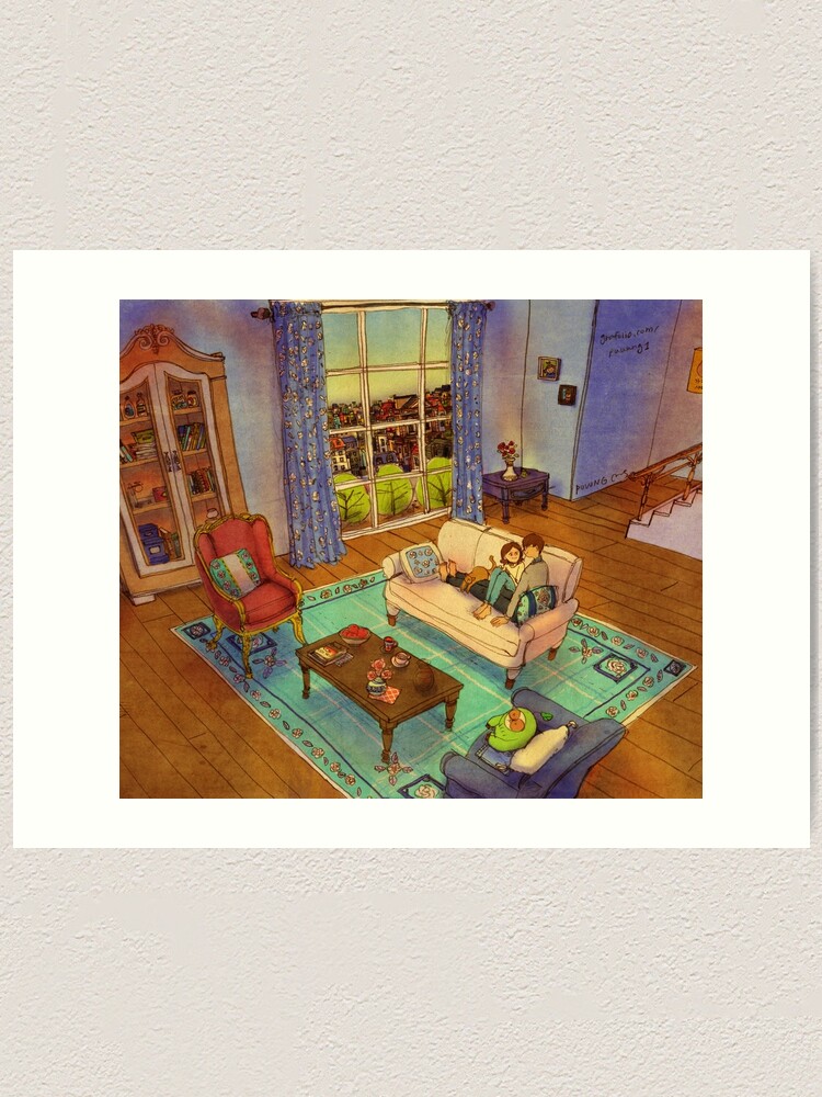 Alternate view of On the sofa Art Print