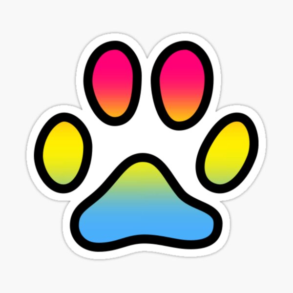 Pansexual Pride Paw Print Sticker For Sale By Camilla117 Redbubble 
