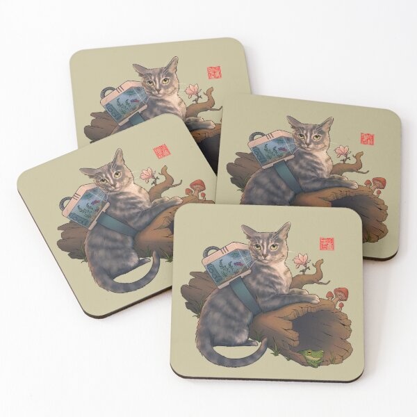 Item preview, Cat and Betta Fish Nature Adventure designed and sold by DingHuArt.