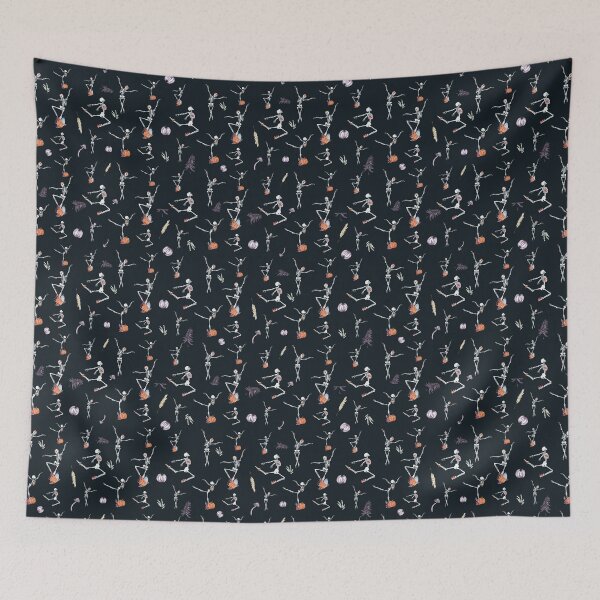 Item preview, Sensual skeletons dancing among autumn foliage and flowers designed and sold by tziggles.