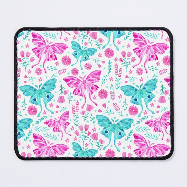 Item preview, Watercolor Lunar Moths in Pink and Turquoise designed and sold by KConfetti.