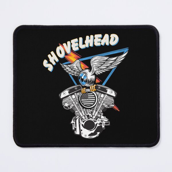Item preview, Vintage HD Motorcycle VTwin ShovelHead Engine Drawing Retro designed and sold by TheDirtyGringo.