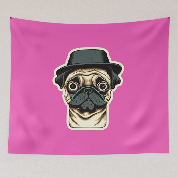 Item preview, Mops mit Hut Dog Lover Retro designed and sold by betternotes.
