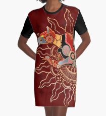 Red Lion Batik Graphic T-Shirt Dress
