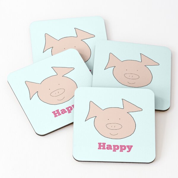 Aperçu de l'œuvre Content! Noir (Pb) Heureux créée et vendue par PiggingJapan.
