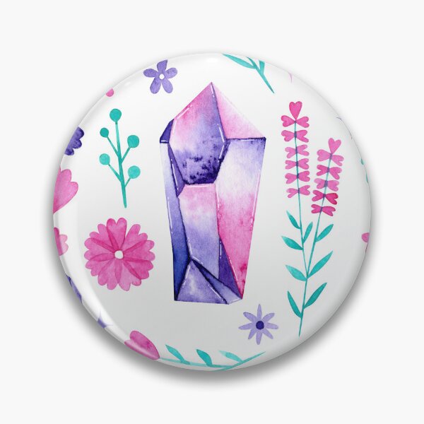 Item preview, Pastel Watercolor Crystals and Florals designed and sold by KConfetti.