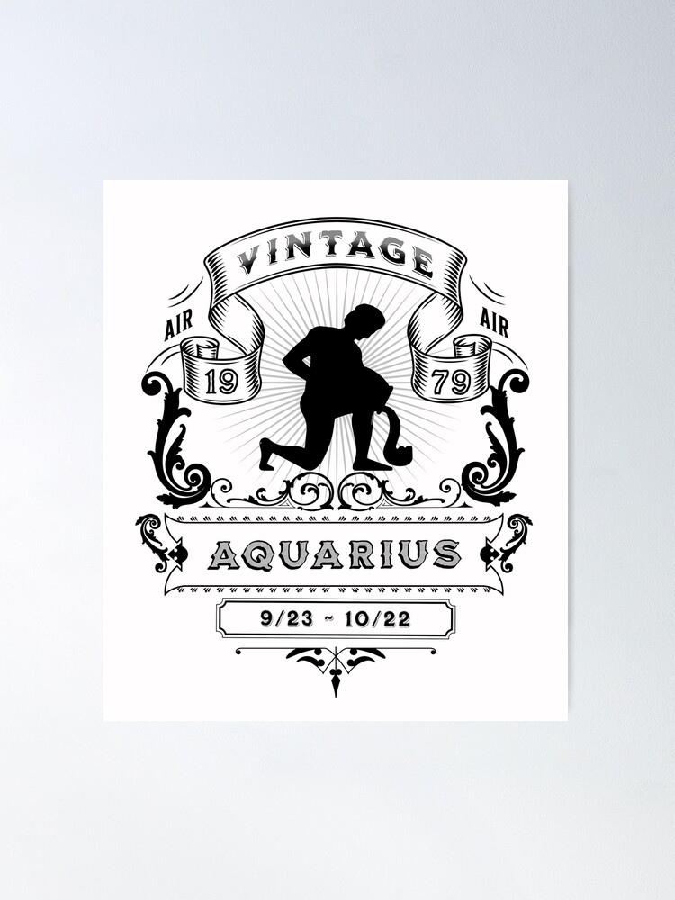 The Zodiac Sign of Aquarius Black and White 1979