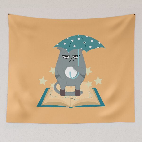 Item preview, Gray the Umbrella Cat designed and sold by tmdaliggr.