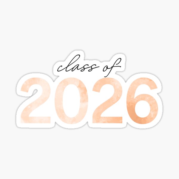 Orange Watercolor Class Of 2026 Sticker Sticker For Sale By Laurenlabadini Redbubble 7503