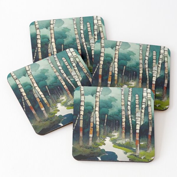 Item preview, A trail through birch trees designed and sold by etherElric.