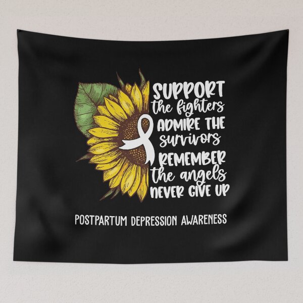 Item preview, Postpartum Depression Awareness - Support the Fighters Admire the Survivors Remember the Angels Never Give Up designed and sold by whlrcheryl.