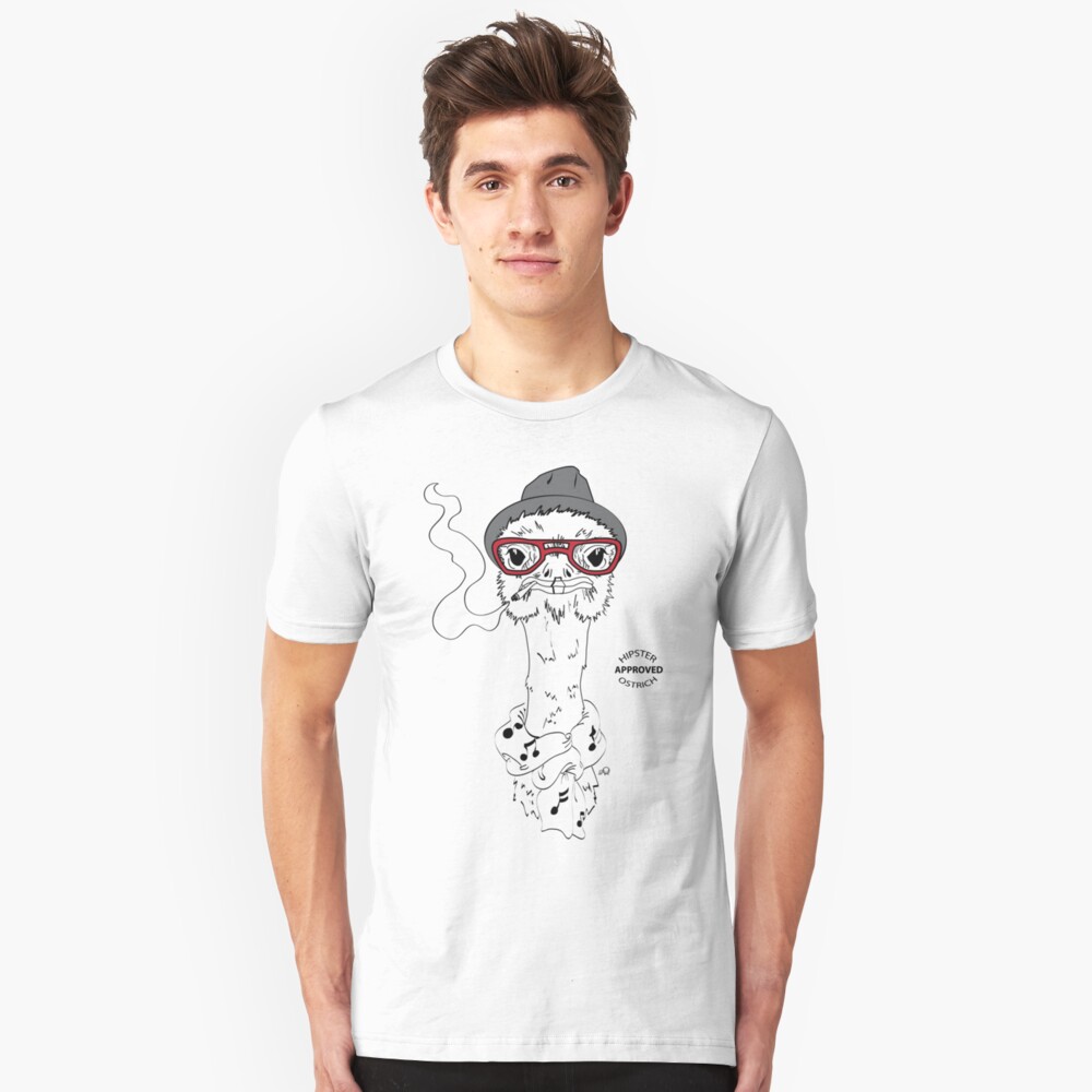 Hipster Ostrich Slim Fit T-Shirt