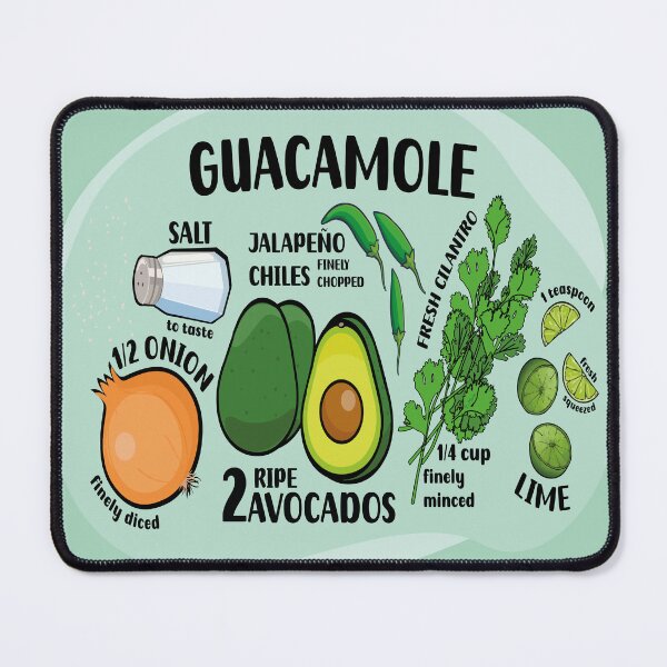 Item preview, How to make guacamole green illustrated recipe ingredients authentic mexican food designed and sold by T-Mex.
