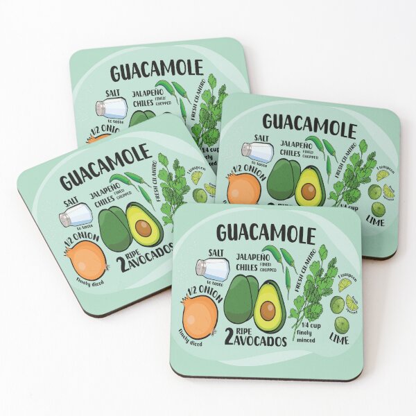 Item preview, How to make guacamole green illustrated recipe ingredients authentic mexican food designed and sold by T-Mex.