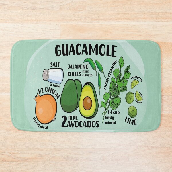 Item preview, How to make guacamole green illustrated recipe ingredients authentic mexican food designed and sold by T-Mex.