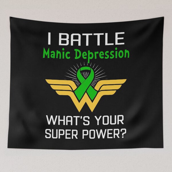 Item preview, I Battle Manic Depression What's Your Super Power Support Manic Depression Warrior Gifts  designed and sold by Sabfit.