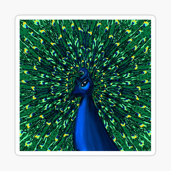 Peacock in the Park Sticker